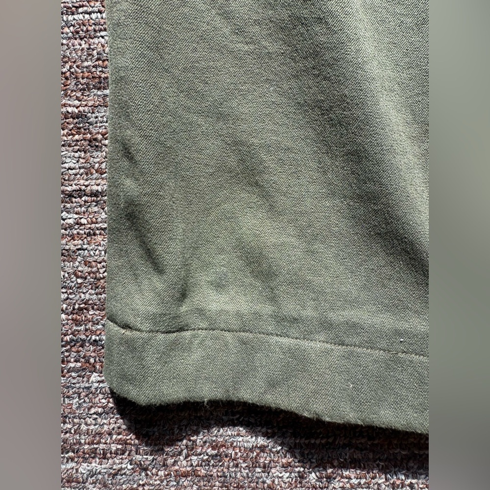 Ralph Lauren Olive Drab Faux Leather Trim Pleated Career Trousers 4P - Picture 7 of 8